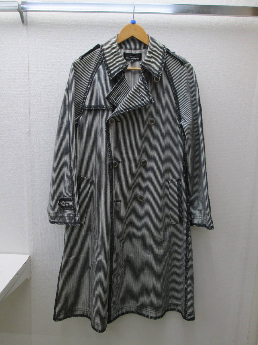 km/337319/2010/トリココムデギャルソン tricot COMME des GARCONS トレンチコート/ストライプ/サイズM