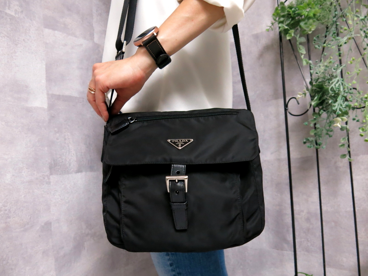 ○超美品○PRADA プラダ○ポコノ ナイロン カーフ レザー 本革 