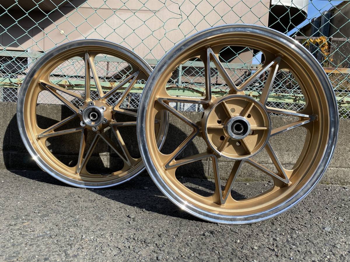 XJR400 キャスト ホイール 金/中古 美品 前後18インチ/ハヤシBEET