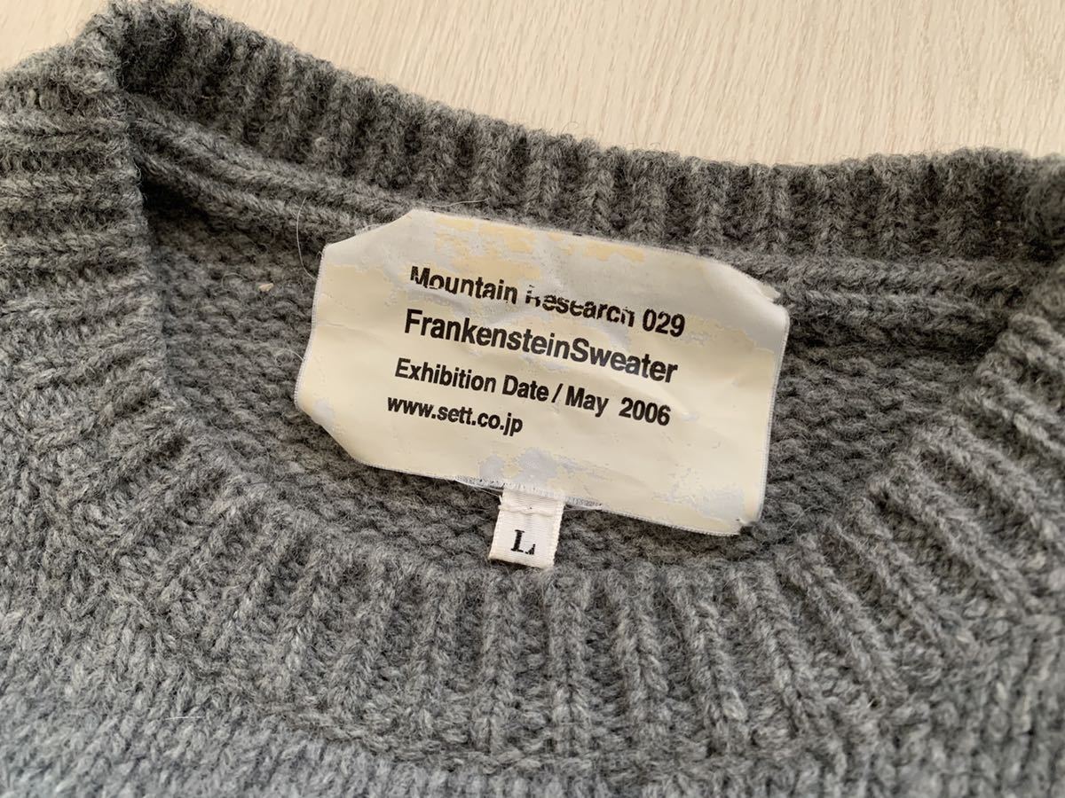 希少 初期 2006 Mountain Research Frankenstein Sweater グレー L 