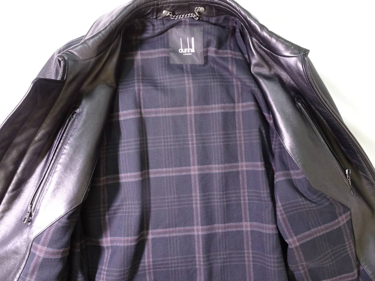 dunhill ダンヒル レザージャケット ブルゾン 本革 黒 L 