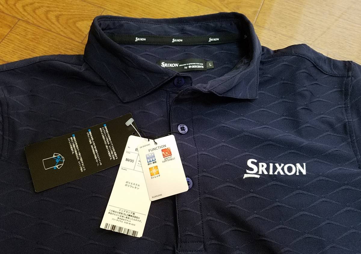 新品，人気 〓スリクソン〓SRIXON 3Dジャカード 半袖ポロシャツ 紺 LL〓 〓スイングをサポートするX-BACK搭載(スリクソン)｜売買されたオークション情報、yahooの商品情報をアーカイブ公開 - オークファン シャツ