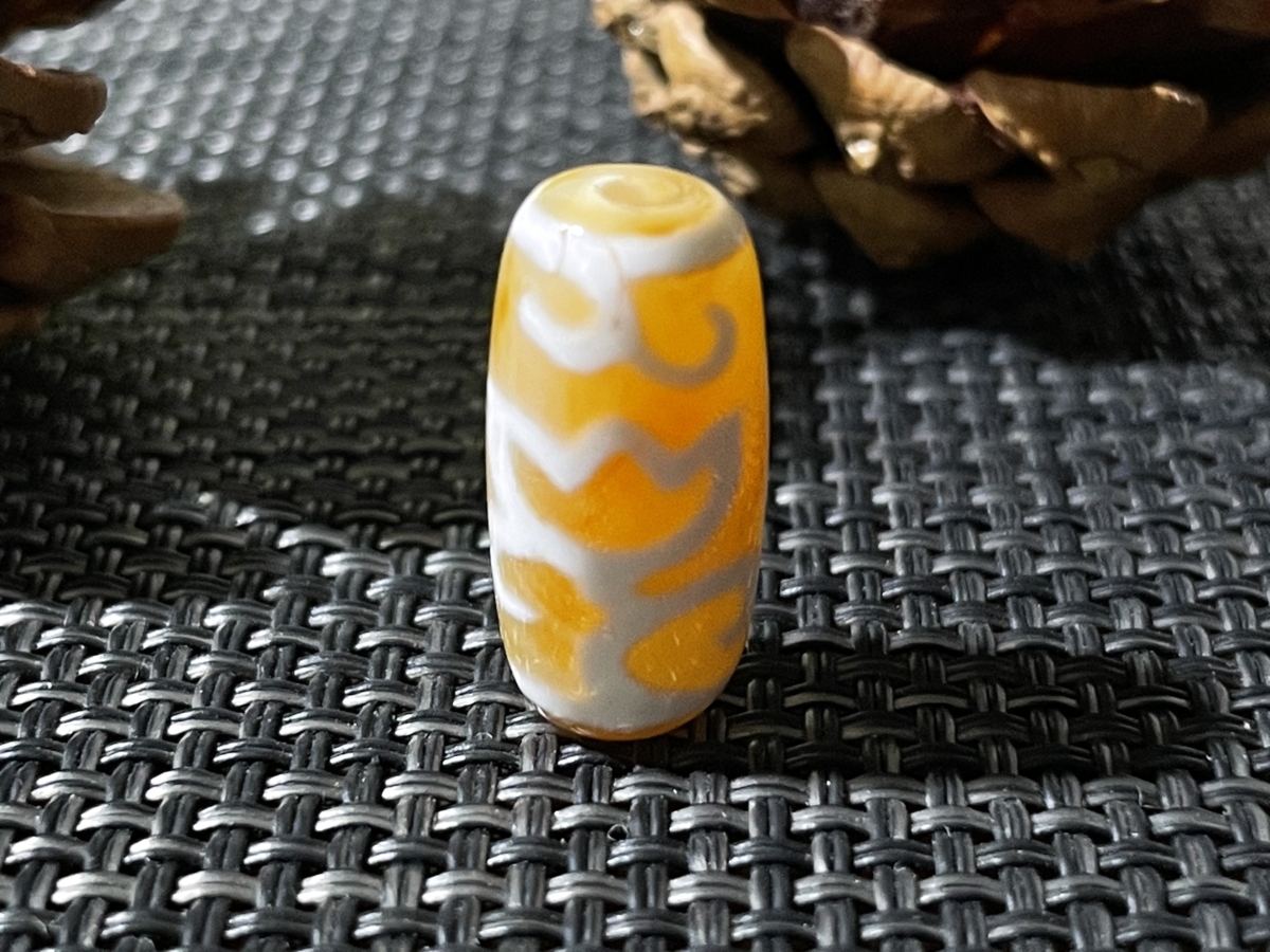 ZY007 ☆橙玉髄☆ 「水蓮花天珠」 20x10mm | 橙玉髄✨水蓮花