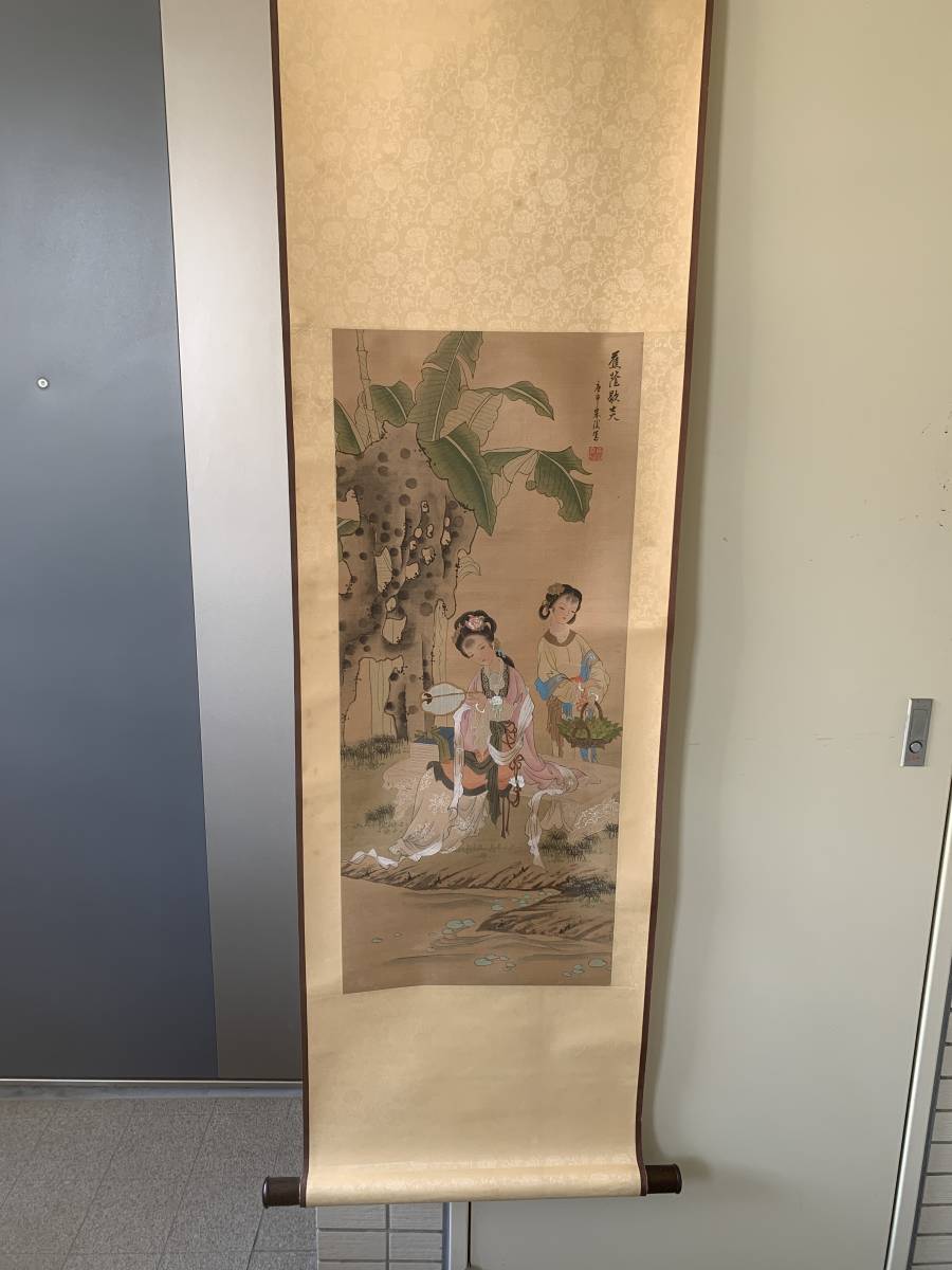 遺産整理品 中国美術 肉筆 絹本 中国書画 掛軸 作者不明 / 唐画 唐物 紙本 中国画 古美術 絵画 古画 東洋 掛け軸 唐本 古書 書道 山水 ③