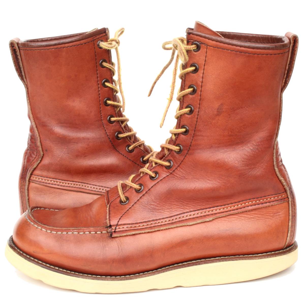 (07019)裏半円犬タグ90年製刻印 REDWING877レッドウィング9EE約27cm EEワイズ (アイリッシュセッター オロラセット半円犬タグ金刺繍旧)★ 07019)裏半円犬タグ90年製刻印 REDWING877レッドウィング9EE約27cm EE