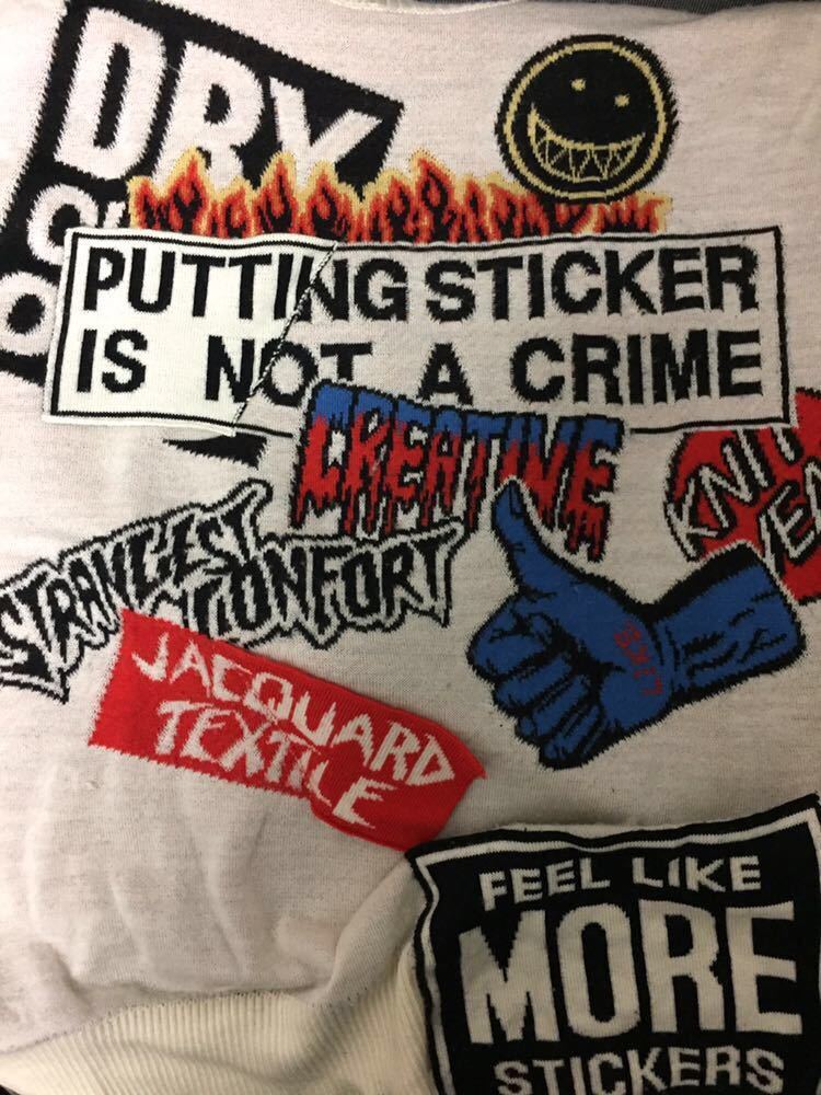 doublet 名作 Stickers Pattern Jacquard Knit ステッカー ニット ジャ
