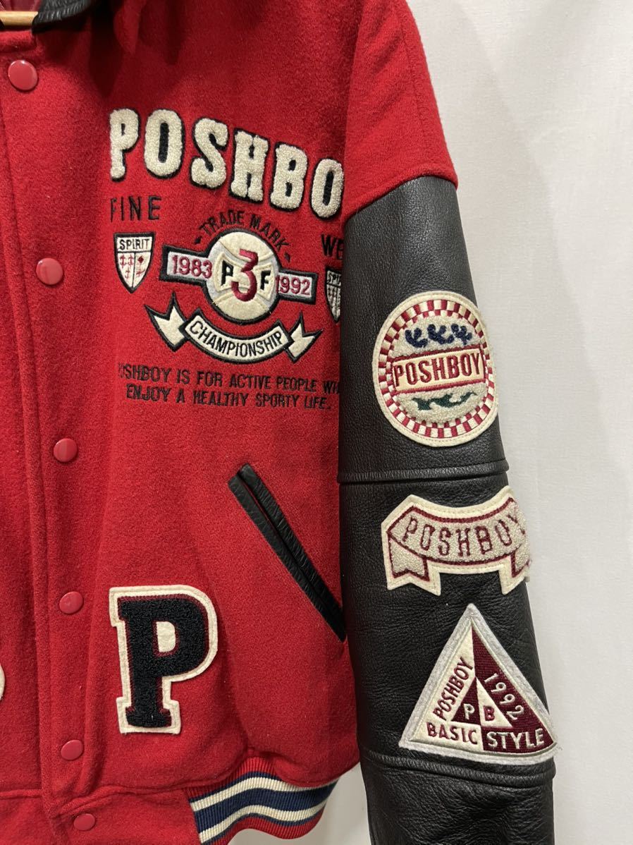 POSH BOY スタジャン フリーサイズ 本体ウール90％ 袖牛革