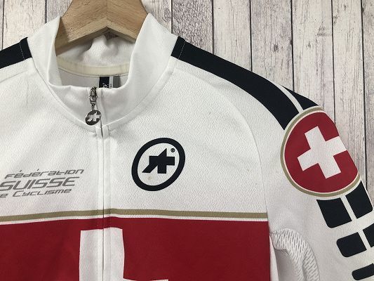 アソス 半袖 サイクルジャージ ASSOS M JU442 SWISSカラー 白赤 スイス サイズMサイクルジャージ スイス代表ジャージ Mサイズ レトロ 牛 BICI グレー｜Yahoo