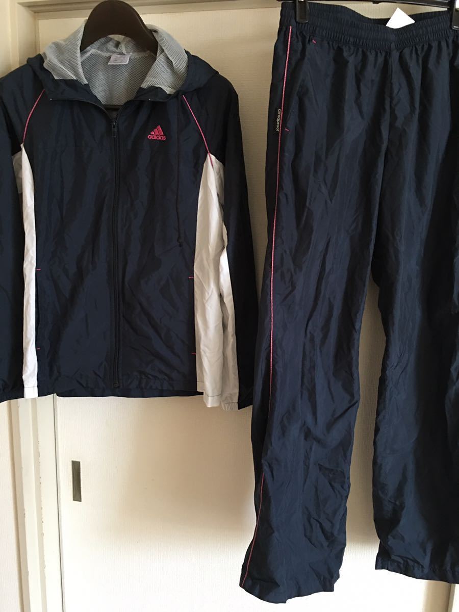 adidas アディダス ナイロンジャージスウェットセットアップ上下セット - ジャージ CLIMAPROOF メルカリ セットアップ ウィンドブレーカー ナイロンジャージ ウインドブレーカー PROOF CLIMA ジャージ上下セット ネイビー climap