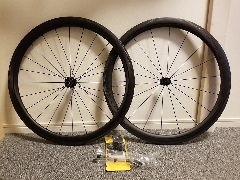 【美品】ICAN アイカン AERO45 フルカーボン ホイール リムブレーキ対応 チューブレス対応 軽量 