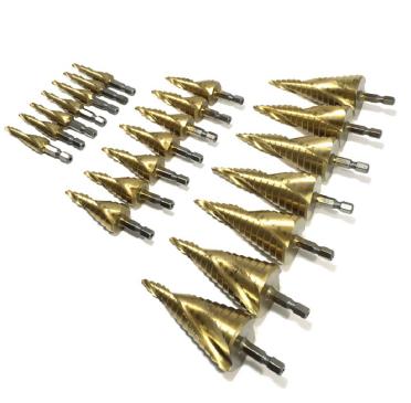 新品，100%新品 スパイラル 螺旋 ステップ ドリル チタン コーティング 21本セット 六角軸 タケノコ 穴あけ DIY 工具 ドリルビット(パーツ)｜売買されたオークション情報、yahooの商品情報をアーカイブ公開 - 振動ドリル、コアドリル