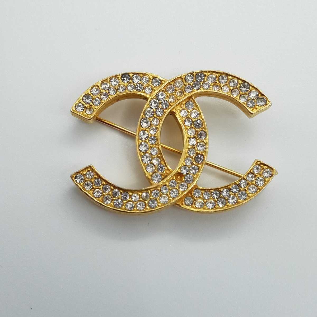1円~ □CHANEL ブローチ 石飛び ジャンク出品 ココマーク ライン