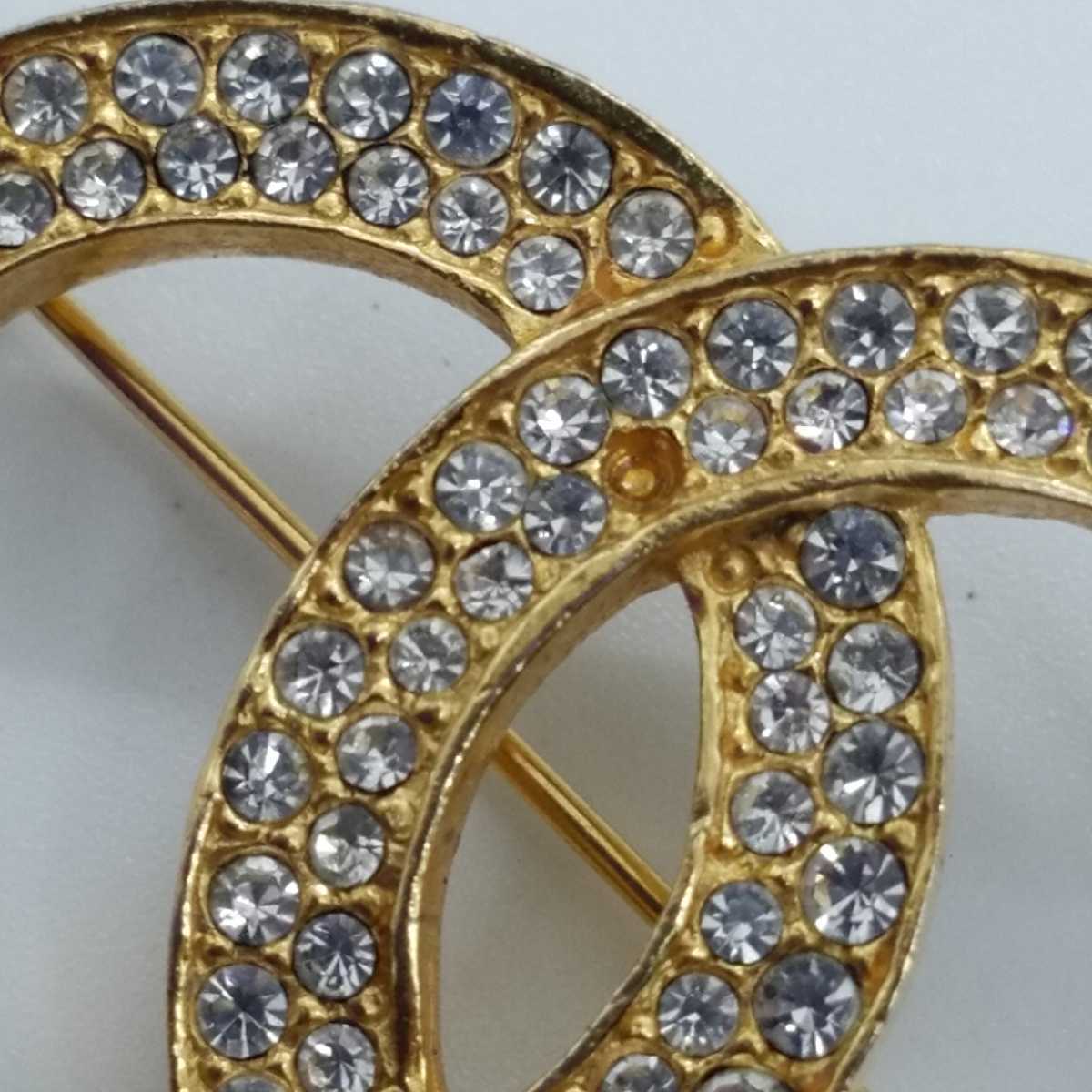 1円~ □CHANEL ブローチ 石飛び ジャンク出品 ココマーク ライン