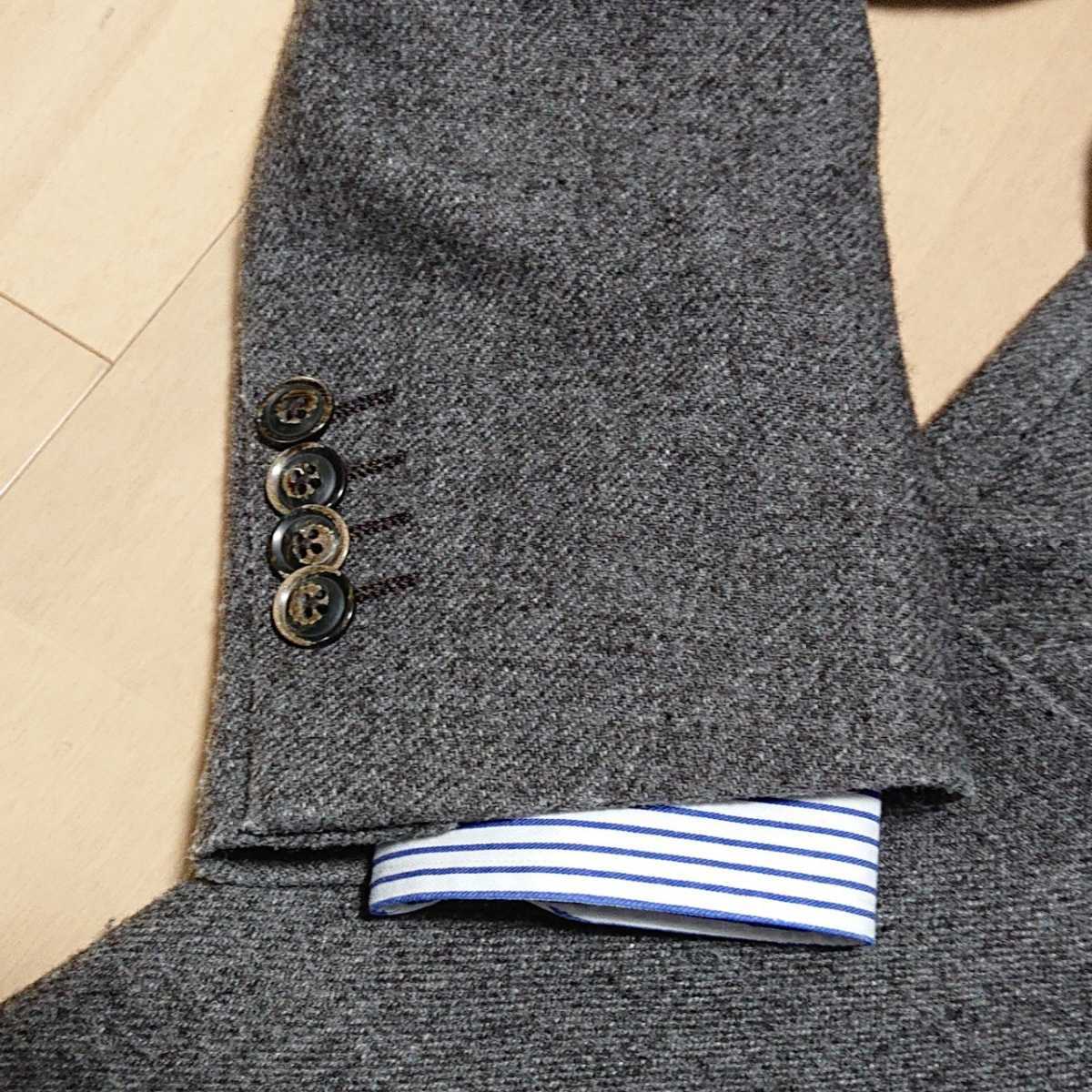 【美品】ラルディーニ 秋冬ハリスツイード系 高級11万 48 L LARDINI テーラードジャケット BEAMSFビームスエフ ネクタイパンツに◎ 46 M &frasl; LARDINI ラルディーニ テーラードジャケット チェック柄 極美品LARDINI×ハリスツイード伊製ジャケット48クレイジーパターン千鳥