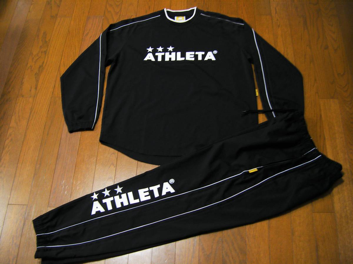  極 アスレタ ピステ上下 Ｌ 黒 サッカーフットサル 長袖 裏地無し ATHLETA(ウインドブレーカー)｜売買されたオークション情報、yahooの商品情報をアーカイブ公開 - オークファン ウインドブレーカー