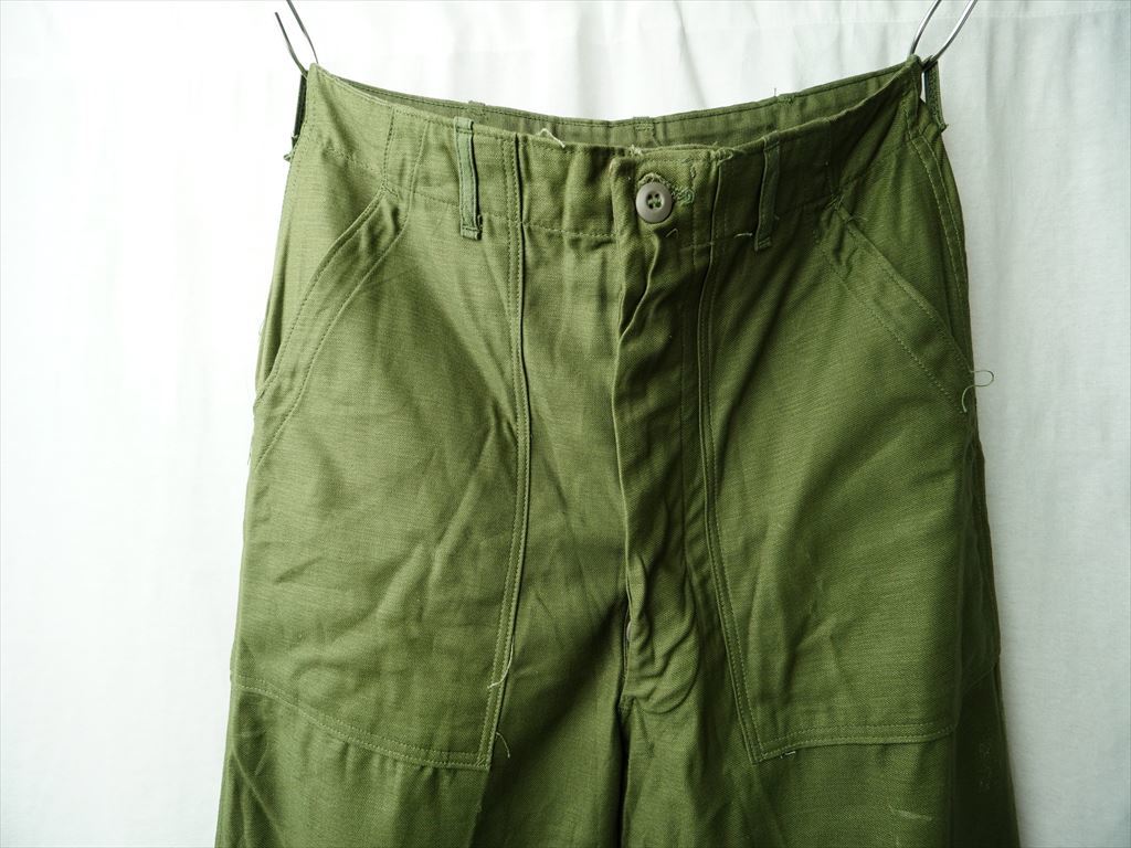 60s US ARMY OG-107 コットン サテン ユーティリティ シャツ 60s U.S.