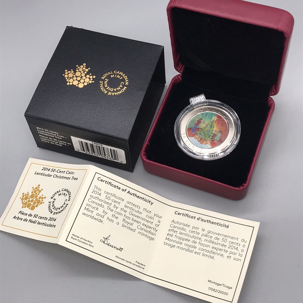 カナダCANADA 　2014　50セントコイン　クリスマス　ROYAL CANADIAN MONNAIE ROYALE　ケース付き