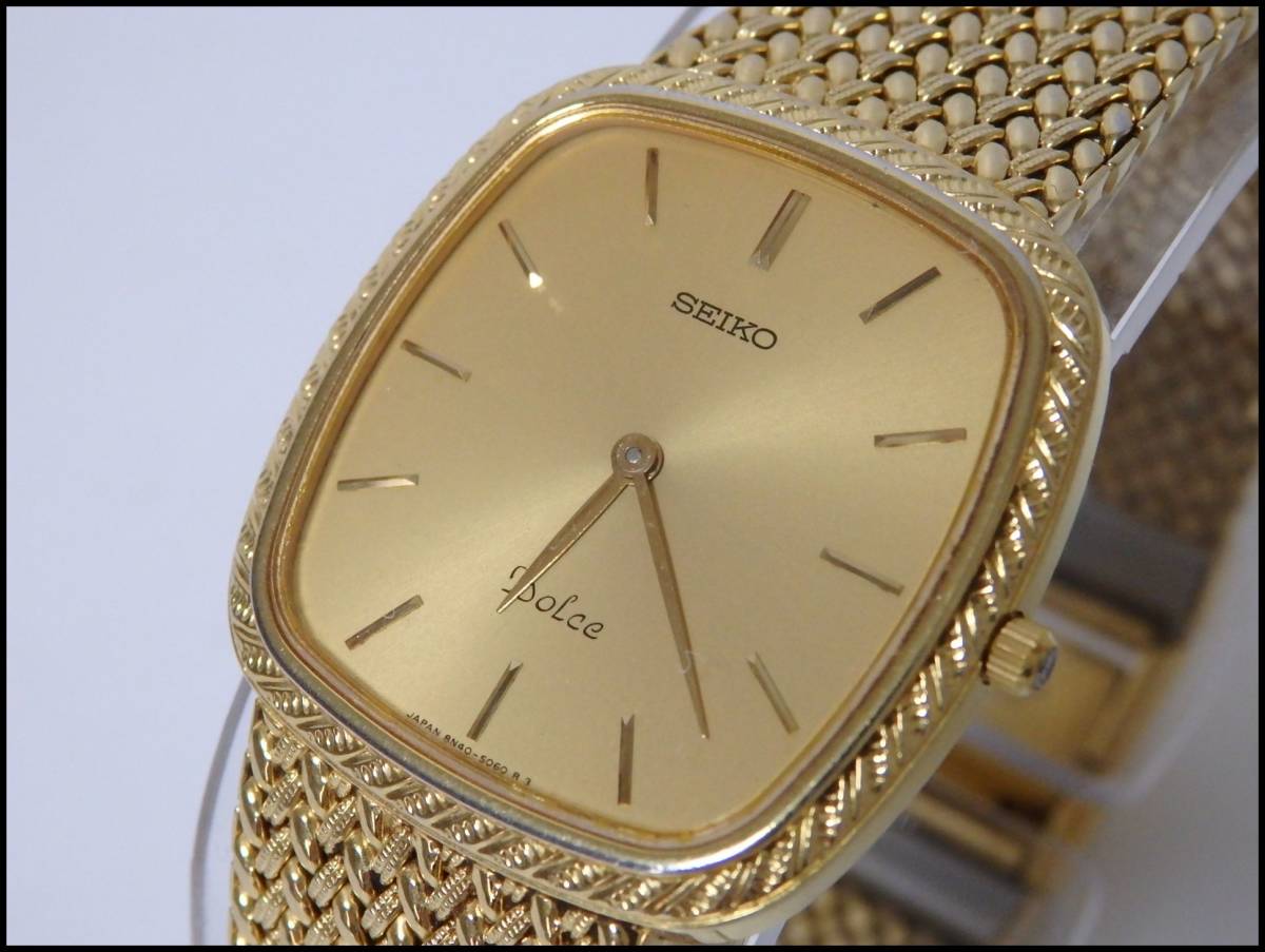 本物 SEIKO セイコー 腕時計 ドルチェ ベルト一体型 8N40-5040 稼働品
