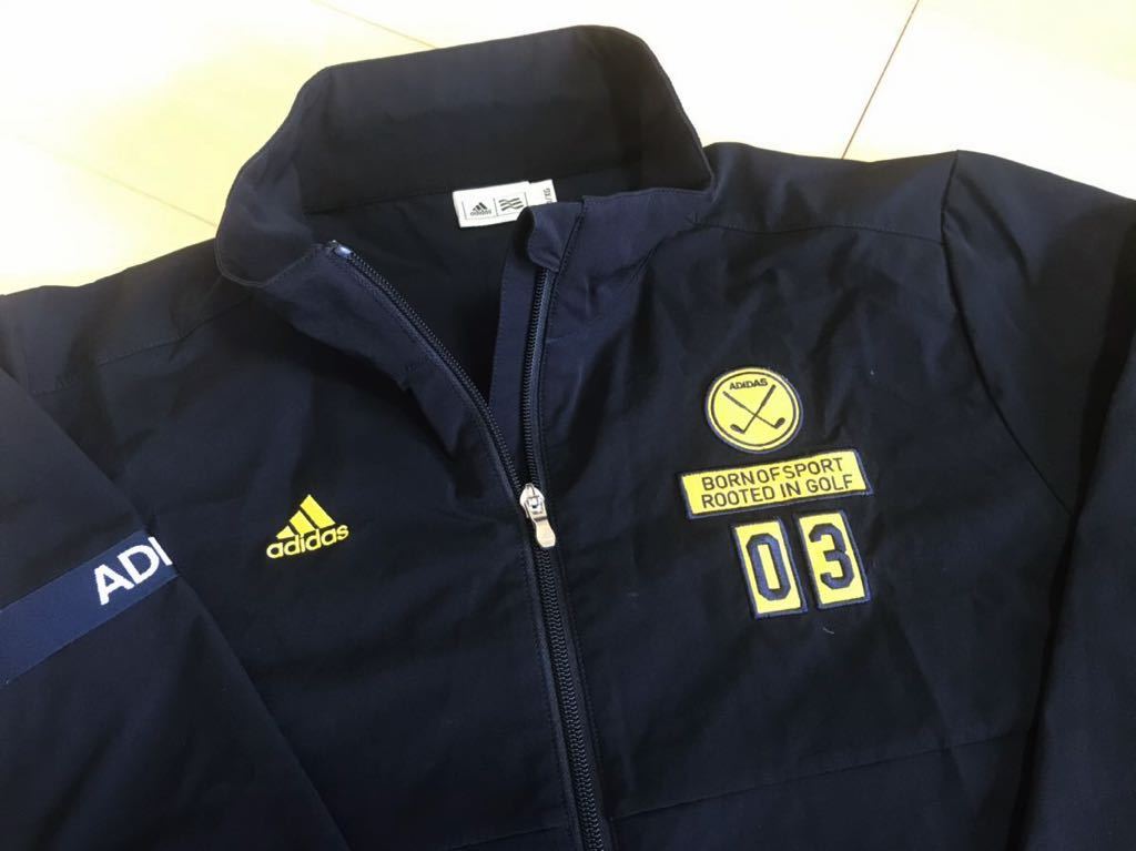 低価，格安 adidas Golf アディダス ストレッチ ブルゾンジャケット O ネイビー A81(アディダス)｜売買されたオークション情報、yahooの商品情報をアーカイブ公開 - オークファン ジャンパー、ジャケット