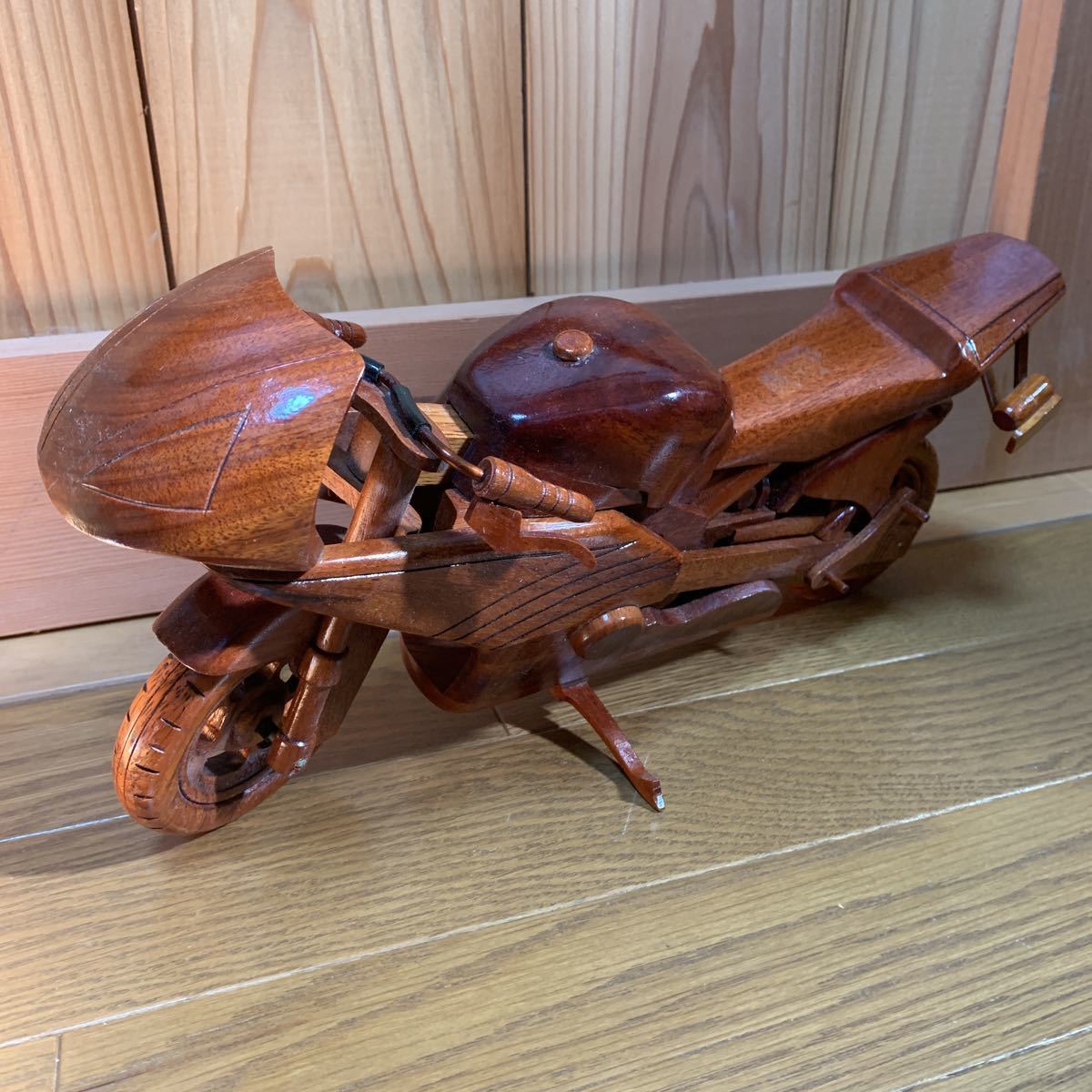 木製 : バイク オートバイ・バイク模型 レトロ 手作り 工芸品 | 天然木 