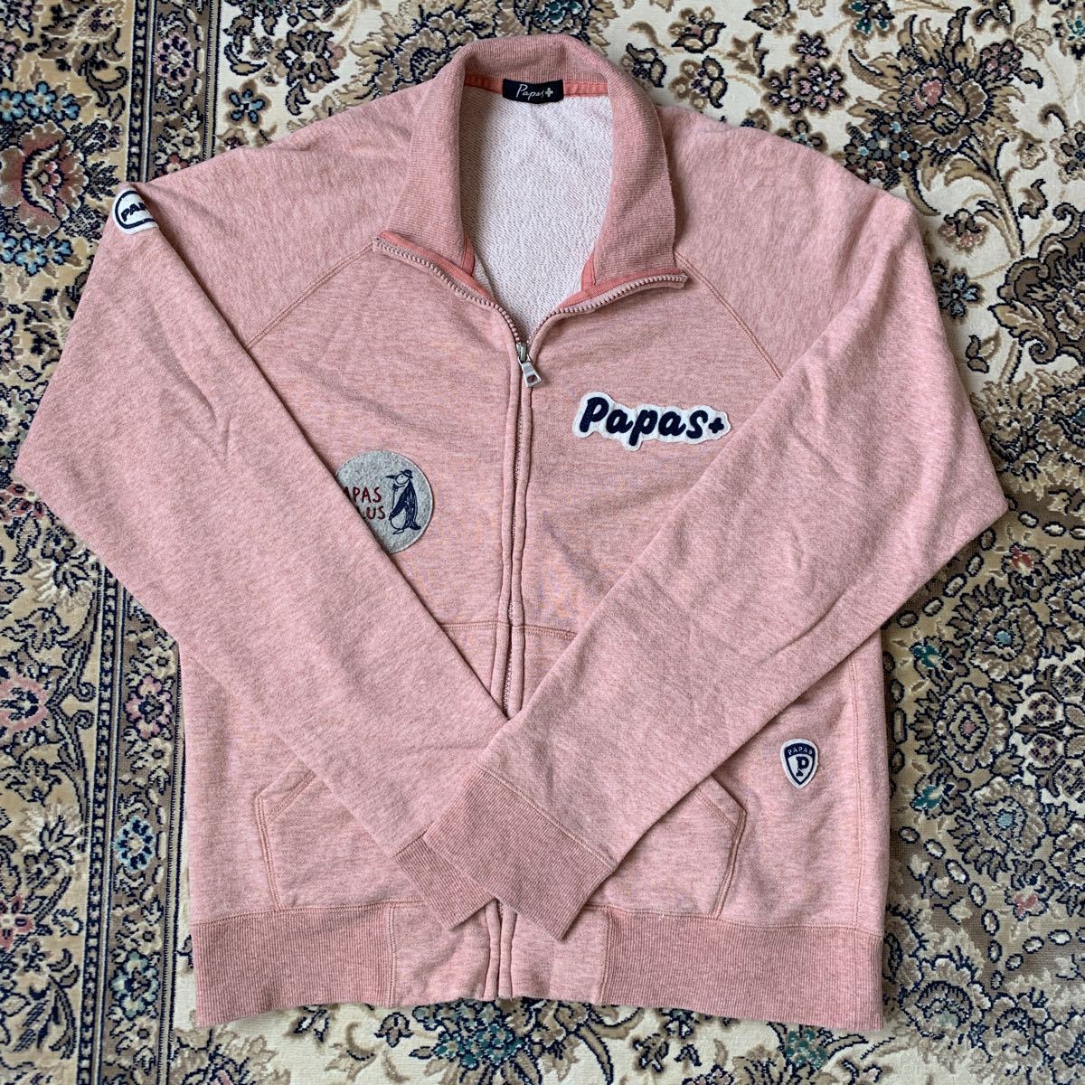 正規品，本物保証 パパスプラス ジッパー付きトレーナー 2016年モデル 綺麗 ピンク系 サイズM(パパス)｜売買されたオークション情報、yahooの商品情報をアーカイブ公開 - オークファン パパス