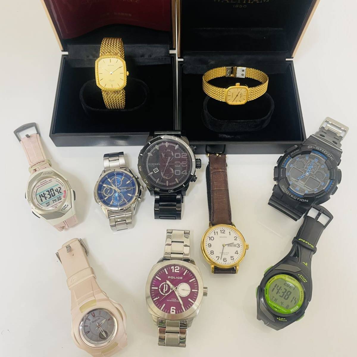 驚きの破格値，低価 5 WALTHAM G‐shock DIESEL POLICE WIRED REGUNO 等 10個 ジャンク 腕時計(ウォルサム)｜売買されたオークション情報、yahooの商品情報をアーカイブ公開 - オークファン ウォルサム