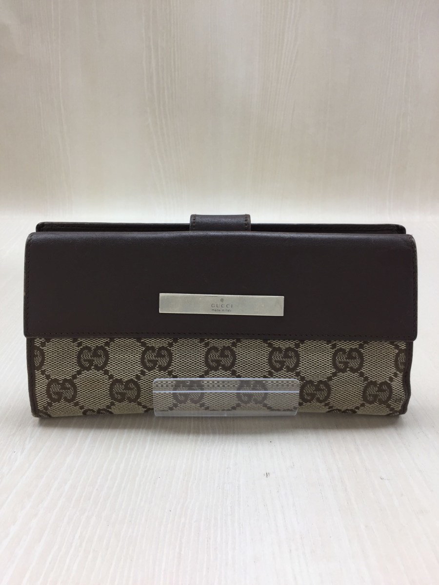 GUCCI◇GUCCI/グッチ/長財布/キャンバス/BEG/ベージュ/ グッチ 長財布