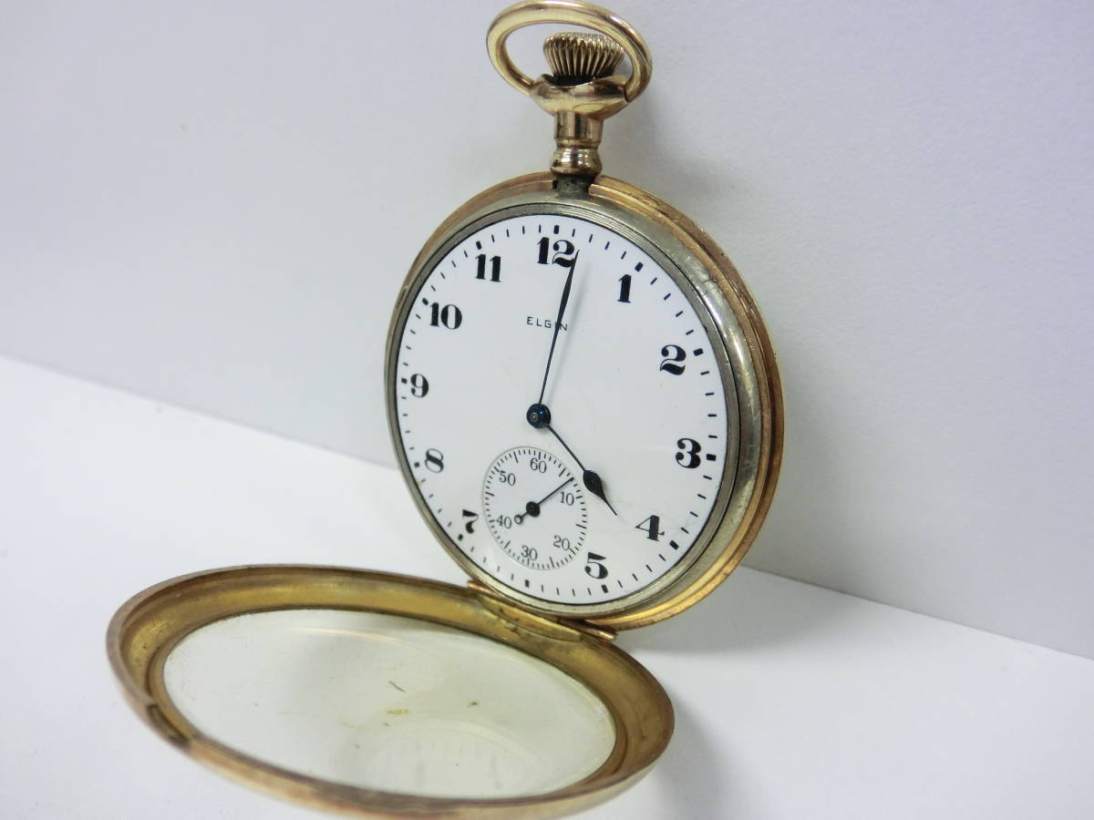 エルジン 銀無垢アンティーク懐中時計 1913年製 ELGIN 稼働品 silver 