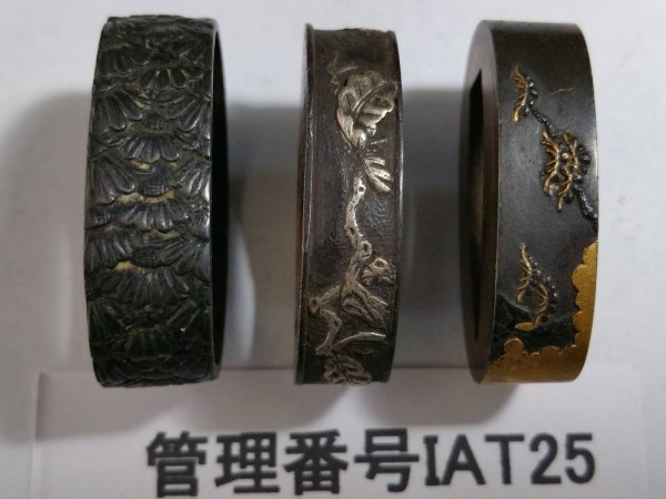 LIG】江戸期 赤銅金彩 花猪図縁頭 細密造 刀装具 時代武具 コレクター