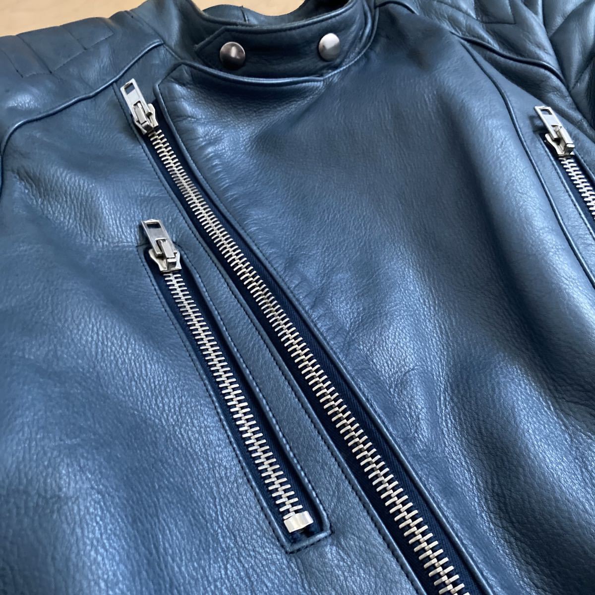 UNUSED レザー ライダース 2 NVY NAVY 紺 ネイビー 希少 UNUSED レザー ライダース 2 NVY NAVY 紺 ネイビー 希少