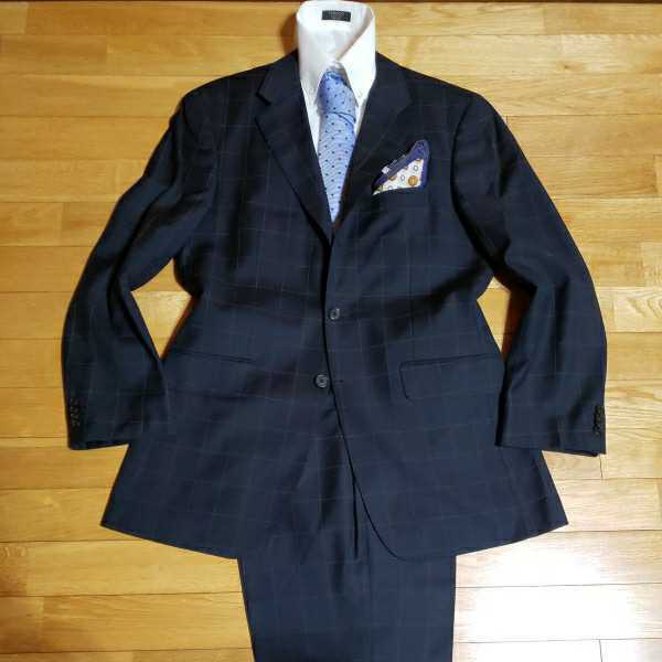 Paul Smithイタリア高級デルフィノSuper120's スーツサイズXL スーツ（ネイビー 圧巻の風格☆ポールスミス×伊デルフィノ Smith Paul