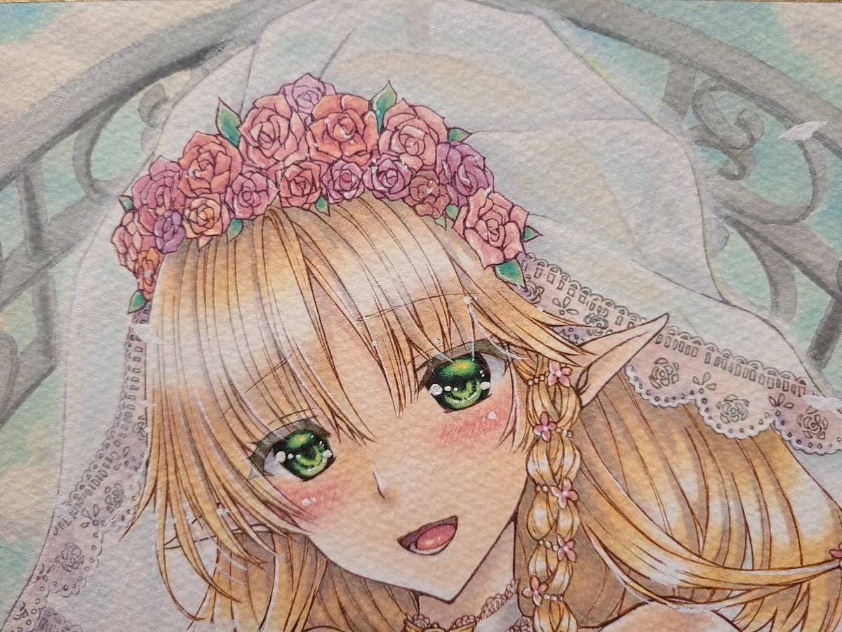 手描きイラスト オリジナル エルフの花嫁 色紙 手描きイラスト 売買されたオークション情報 Yahooの商品情報をアーカイブ公開 オークファン Aucfan Com