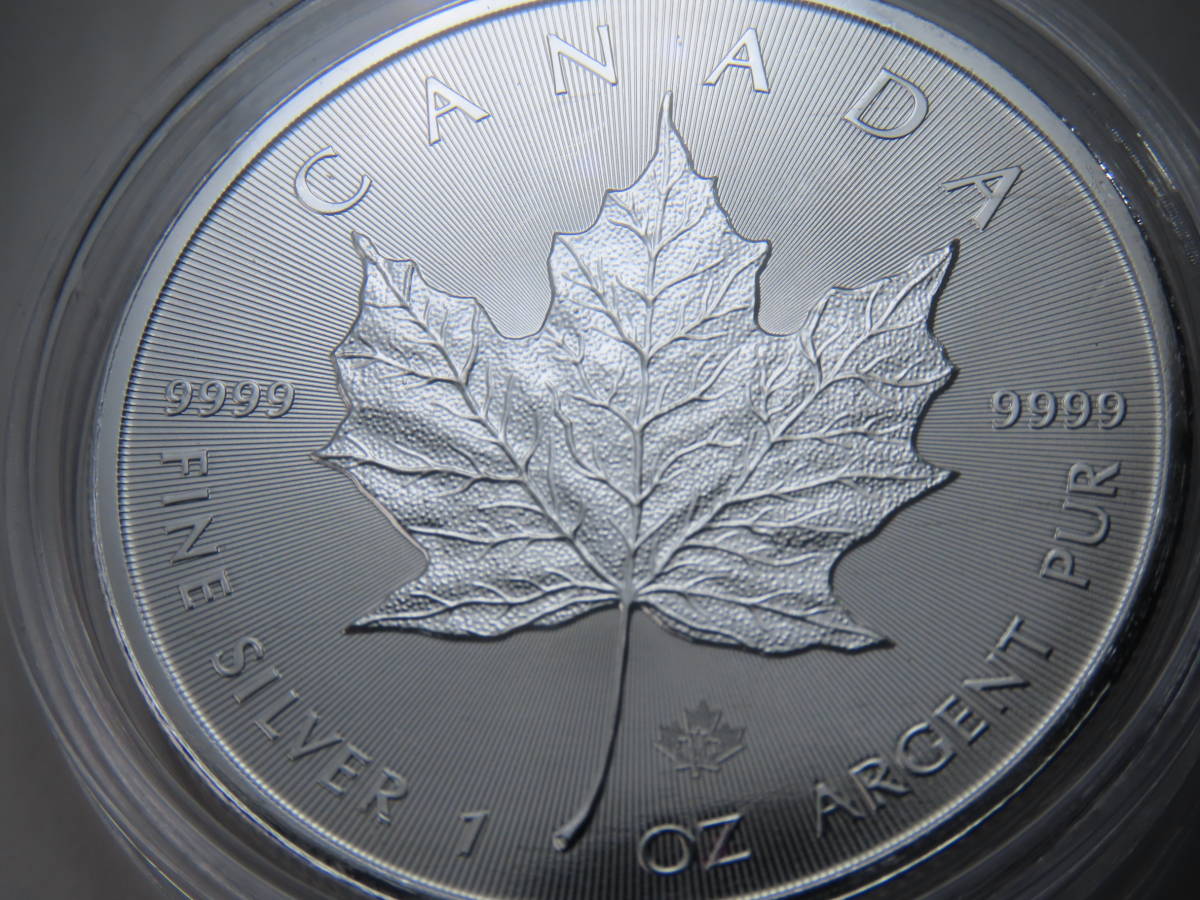 カナダ・メイプルリーフ・1オンス銀貨カプセル入り2014 【メール便92円