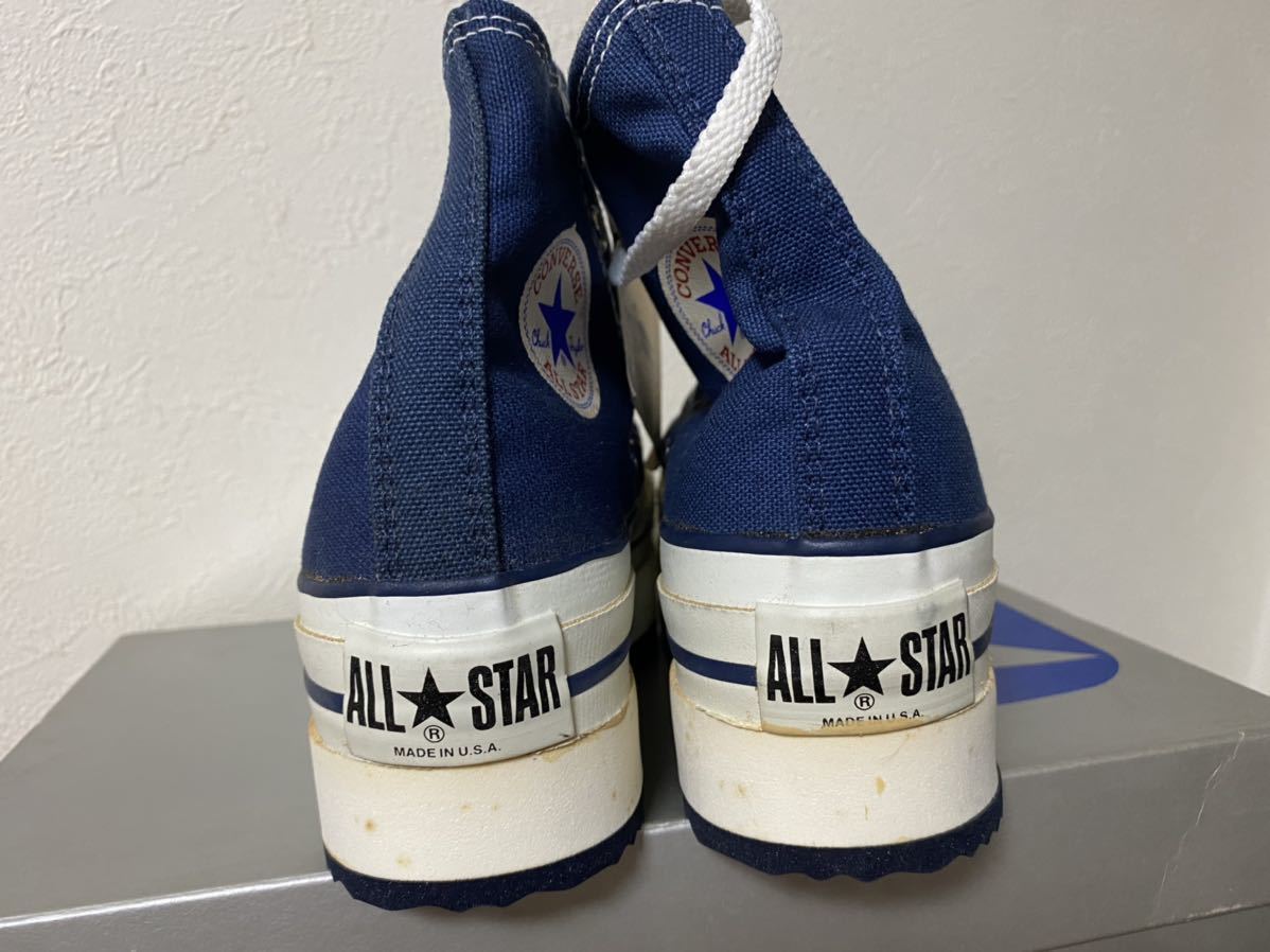 90s USA製 コンバース オールスター 紺 厚底 23センチ 新品(23.0cm 
