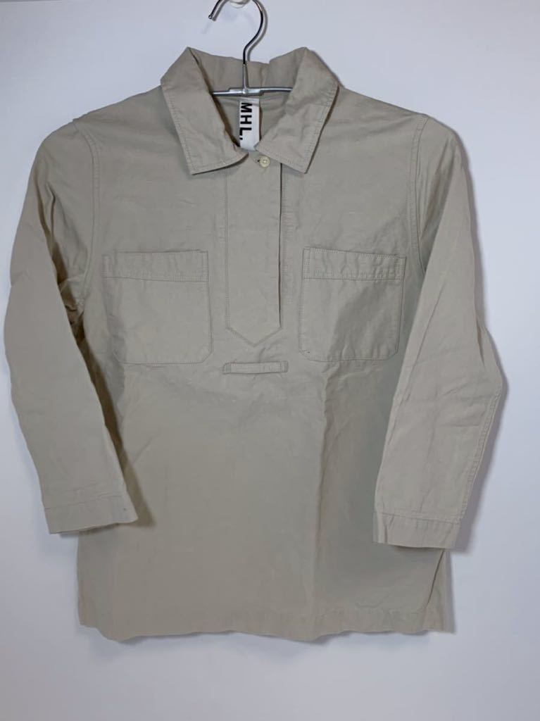 お買い得，SALE 極 MHL. ブラウス サイズⅠ レディース マーガレットハウエル ワークシャツ ベージュ(半袖シャツ)｜売買されたオークション情報、yahooの商品情報をアーカイブ公開 - オークファン 女性用