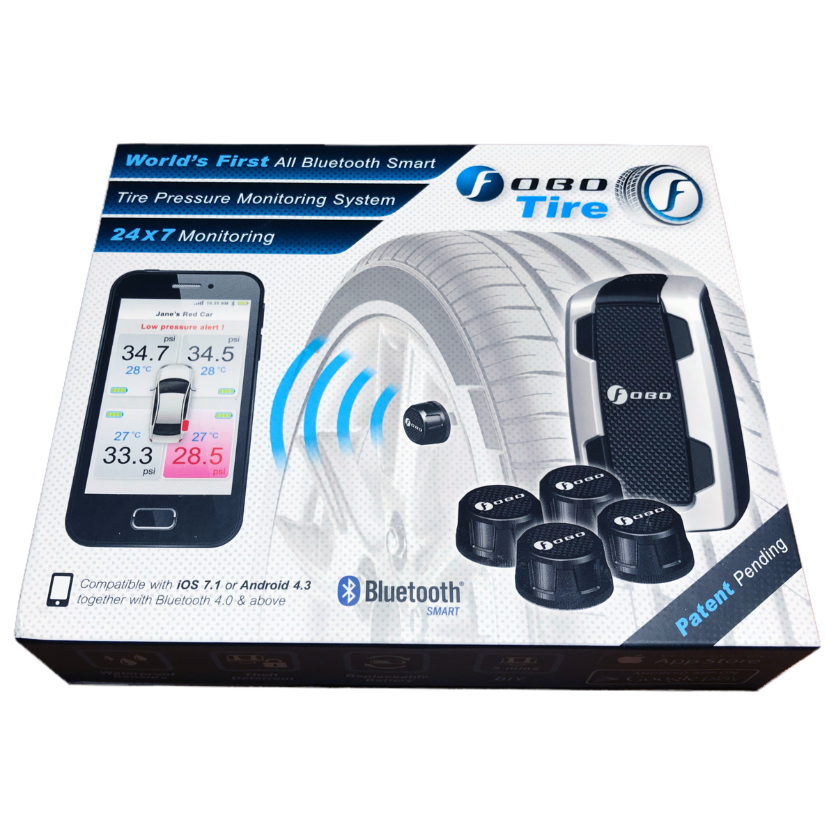 FOBO TPMS Bike タイヤ バイク⁄自転車用 Bluetoothスマート Android 