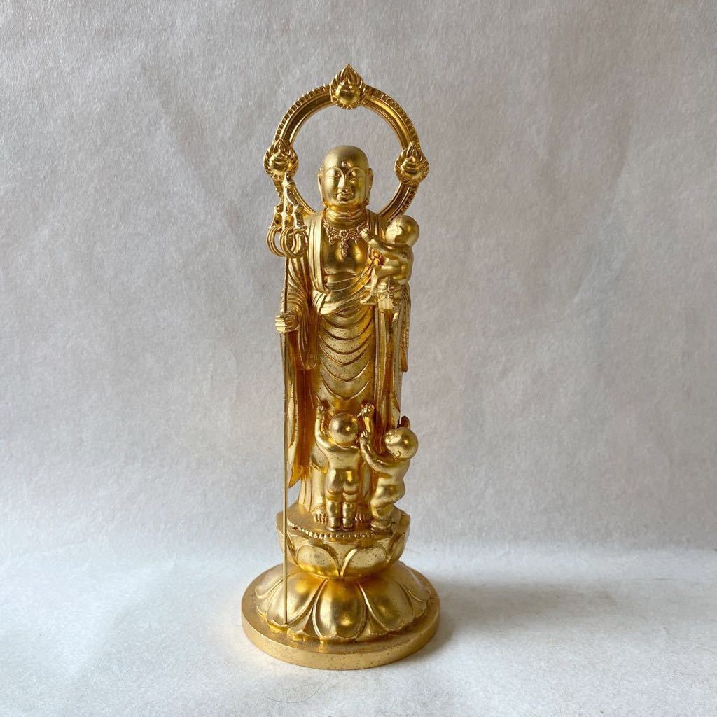 仏像 仏像 水子地蔵菩薩(子安地蔵菩薩) 15.5cm 水子付 金メッキ 地蔵