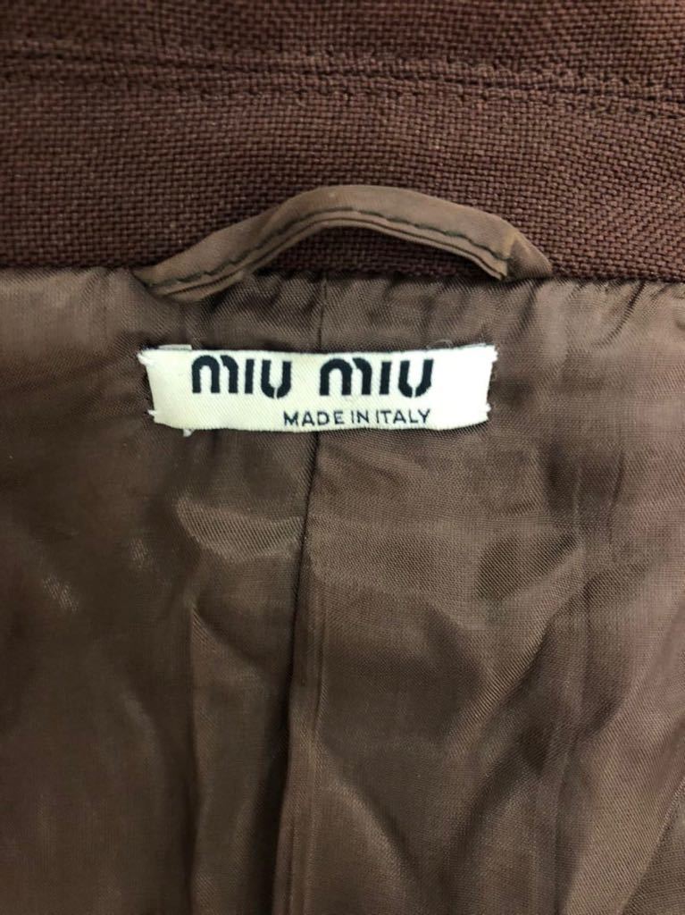 MIU MIU ミュウミュウ レディース ブラウン テーラードジャケット 