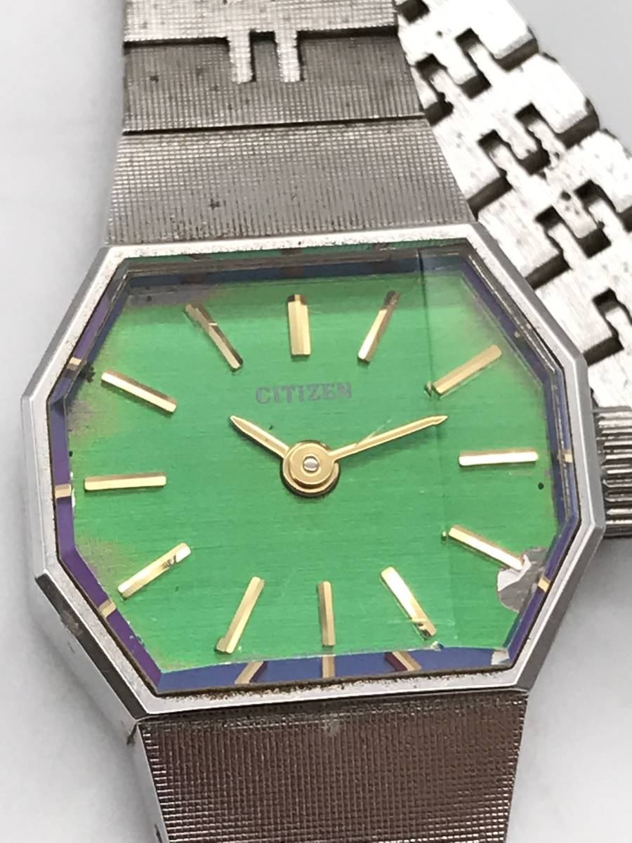 保管品 CITIZEN シチズン 4-674189 S 手巻き腕時計 カットガラス グリーン 可動品(その他)｜売買されたオークション情報 ...