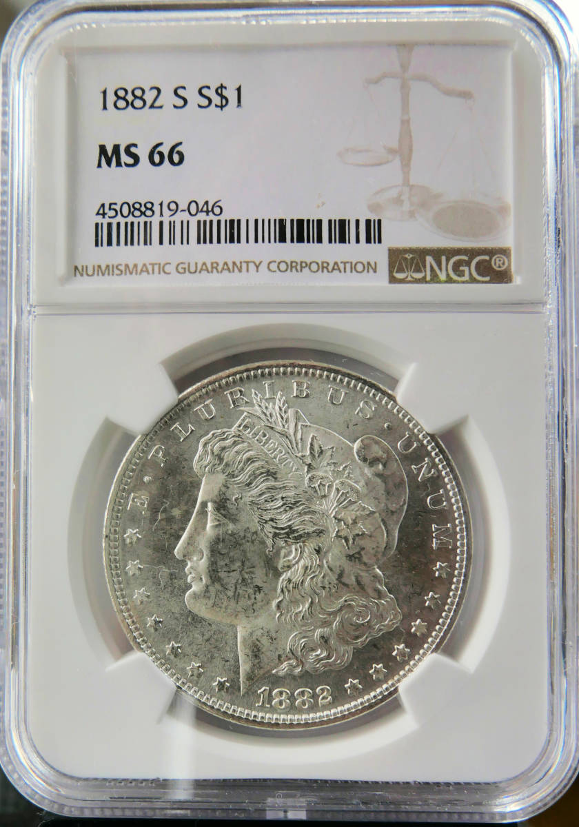 NGC MS63 MORGAN DOLLAR モルガンダラー 1882年 鑑定品 1円スタート 希少な高鑑定 MS66！】1882年(S) アメリカ モルガンダラー