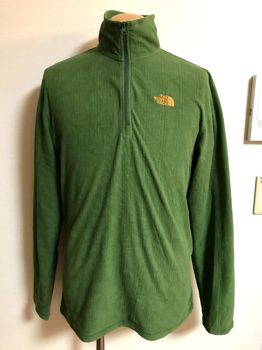 【送料無料】THE NORTH FACE ハーフジップ フリース ジャケット メンズ M グリーン ノースフェイス xpv