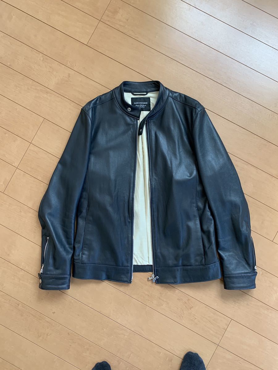 ナノユニバース レザージャケット ライダースジャケット シングル