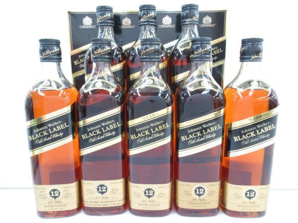 1円スタート 古酒 ジョニーウォーカー 一円スタートジョニーウォーカー 同 ジョニウォーカー 古酒 1円～スタート 8本セット Johnny walker ジョニーウォーカー ブラックラベル 12年 スコッチ 黒キャップ 750ml 未開栓 A46367sG-L