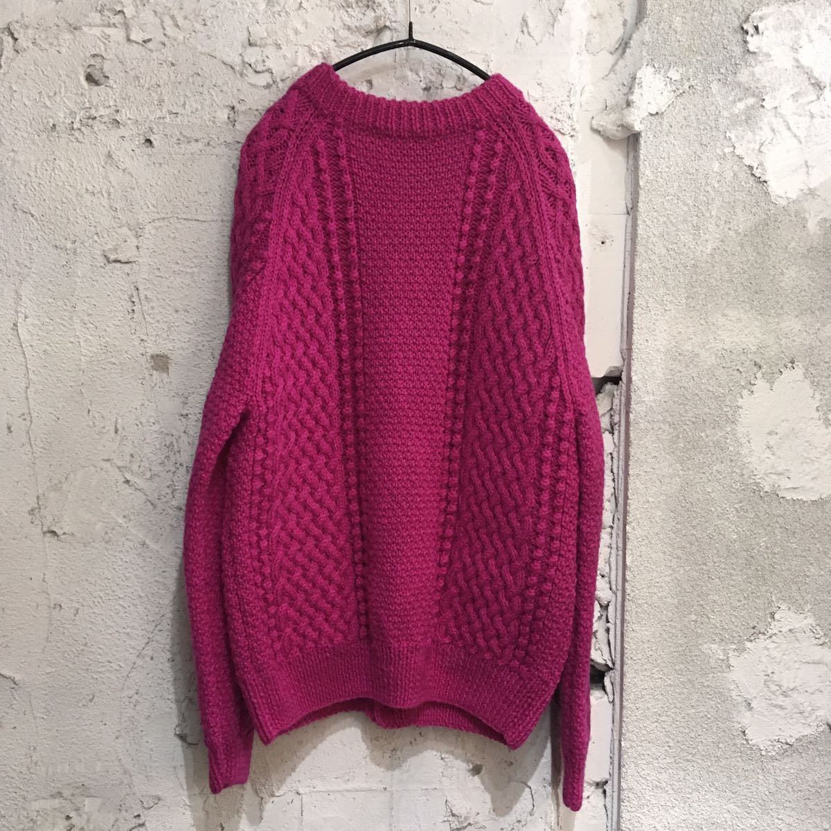 美品 INVERALLAN クルーネック ニットカーディガン インバーアラン 