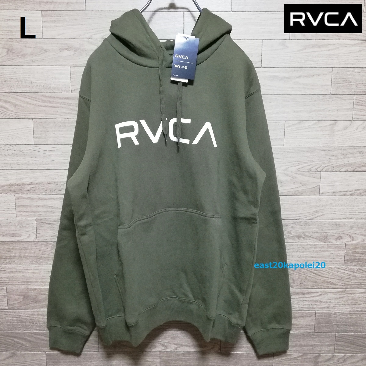 【本物保証，人気】 L RVCA ルーカ ビッグ ロゴ メンズ スウェット フーディー パーカー プルオーバー 裏起毛 10450円 サーフ ダウンタウン 浜田(Lサイズ)｜売買されたオークション情報、yahooの商品情報をアーカイ Lサイズ