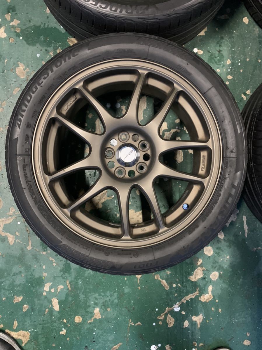 WORK EMOTION CR-極 ブロンズ 17インチ 5H 100 7J +47 プリウス 86 BRZなど225/45R17 4本 タイヤ ホイール 売切 美品 ワーク エモーション
