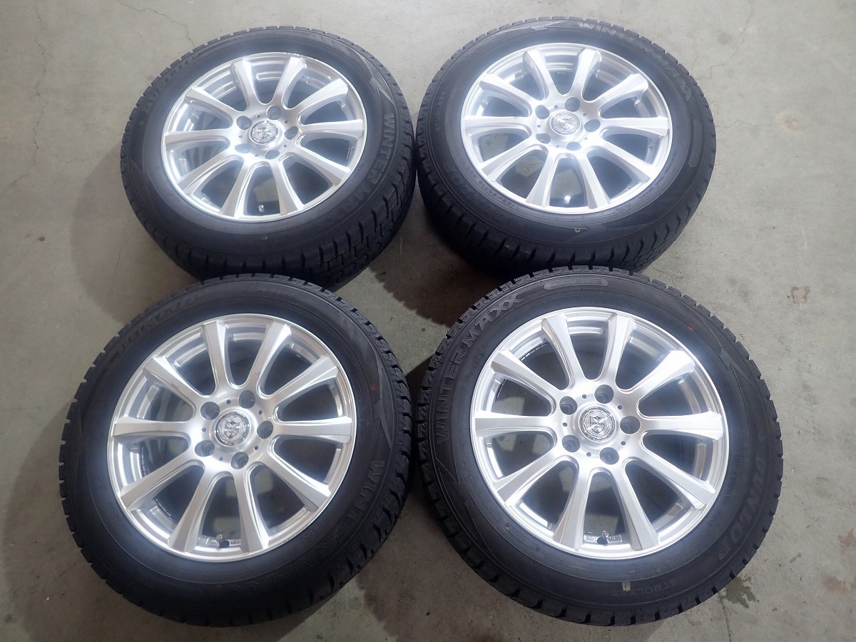 EF3203【送料無料195/60R16】セレナ等 中古スタッドレスセット