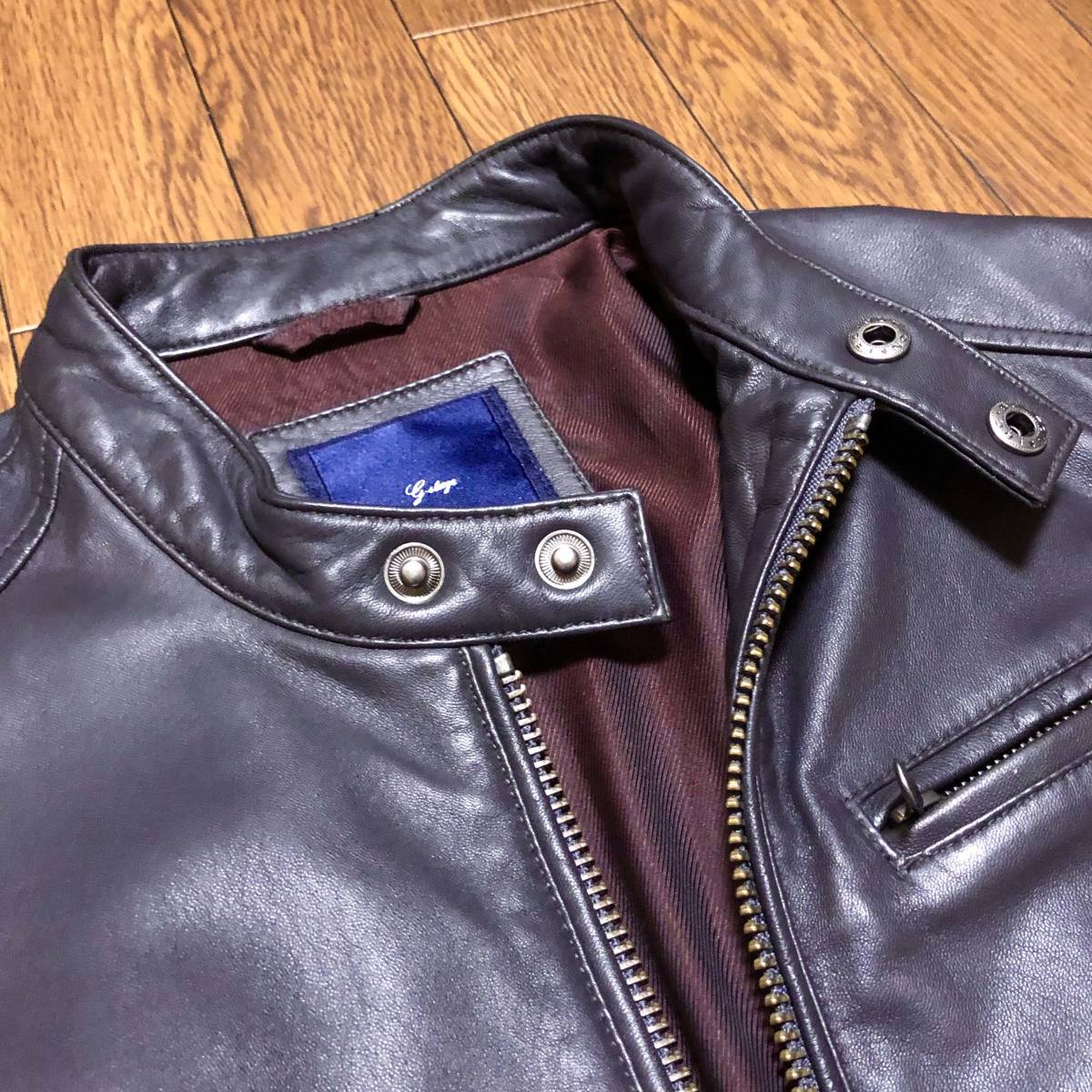 D27 ジーステージ 柔らかな着心地 g-stage ラムレザー シングル ...