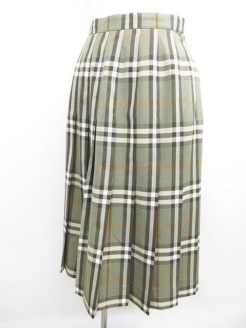 Burberrys バーバリーズ チェック カーキ系 プリーツ スカート ウール 9ar ウエスト62cm スカート丈61 5cm ヴィンテージ 2 プリーツスカート ロング 売買されたオークション情報 Yahooの商品情報をアーカイブ公開 オークファン Aucfan Com
