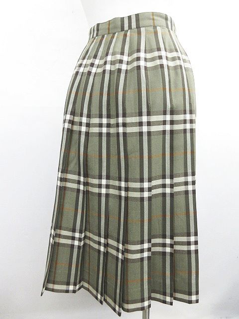 Burberrys バーバリーズ チェック カーキ系 プリーツ スカート ウール 9ar ウエスト62cm スカート丈61 5cm ヴィンテージ 2 プリーツスカート ロング 売買されたオークション情報 Yahooの商品情報をアーカイブ公開 オークファン Aucfan Com